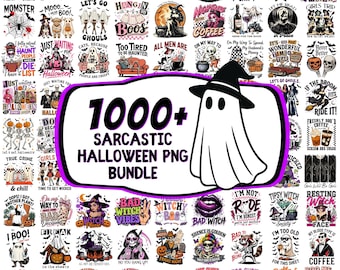 1000+ Halloween Sarkastisk PNG-paket, Rolig Halloween-sarkasm, Halloween-sublimering, Halloween-citat, Spöklik vibb, Vuxenhumor, Häxikansk png