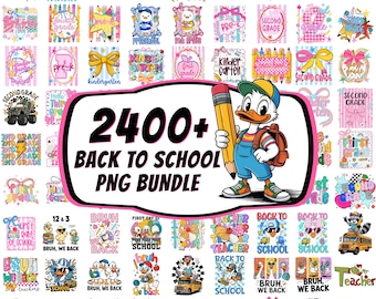 2400+ Back To School Png Bundle, Preschool png sets, School First Day, Preppy School sublimation, Pre-K 1st to 4th Grade, Strip school png
