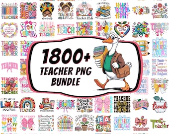 Über 1800 PNG-Bilder zum Lehrertag, PNG-Bilder zur Wertschätzung von Lehrern, Sublimationsdruck zum Lehrerleben, Retro-Motive „Der beste Lehrer aller Zeiten“, PNG-Bilder zum Thema „Unterrichten“, Mega-Lehrer-Bundle
