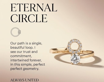 Bague cercle ouvert en diamant de laboratoire, délicate bague de promesse en argent, bague d'éternité moderne, cadeau unique pour elle