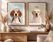 Digital Pet Portrait From Photo Printable Pet Art Instant Download Custom Dog Cat Portrait JPEG File Print At Home