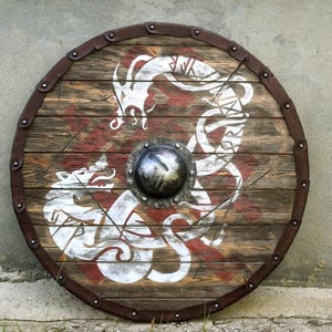 Scudo rotondo vichingo in legno di design medievale scudi pronti