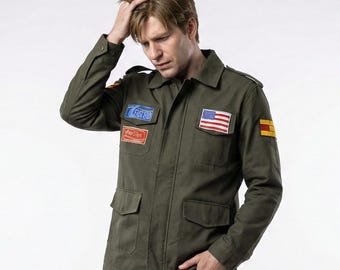 Silent Hill James Sunderland Baumwoll Jacke - Silent Hill 2 Cosplay Jacke - Cosplay Jacke Gestickte Aufnäher