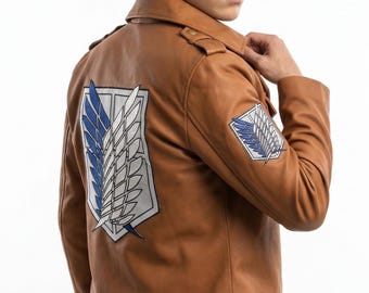Attack On Titan Cosplay Kurze Lederjacke - Späherregiment Lederjacke