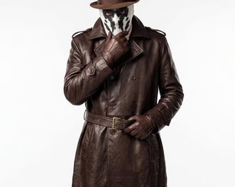 Watchmen Rorschach Braun Leder Mantel - Rorschach Kostüm Cosplay Mantel - Walter Joseph KoVACs Cosplay Kostüm - Watchmen: The End Is Night