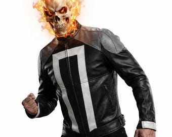 Ghost Rider Schwarze Jacke - Robbie Reyes Cosplay Jacke -agents von S.H.I.E.L.D. Cosplay Jacke - Film Cosplay Jacke