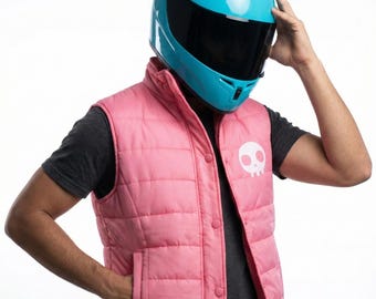 Hot Line Miami Biker Cosplay Weste - Hotline Miami 2 Wrong Number Cosplay Weste - Biker Pink Kugelfisch Cosplay Weste