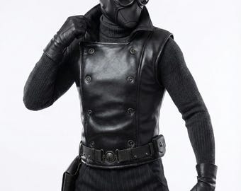 Spider Man Noir Cosplay Weste - Cosplay Lederweste - Spiel/Film Cosplay Weste