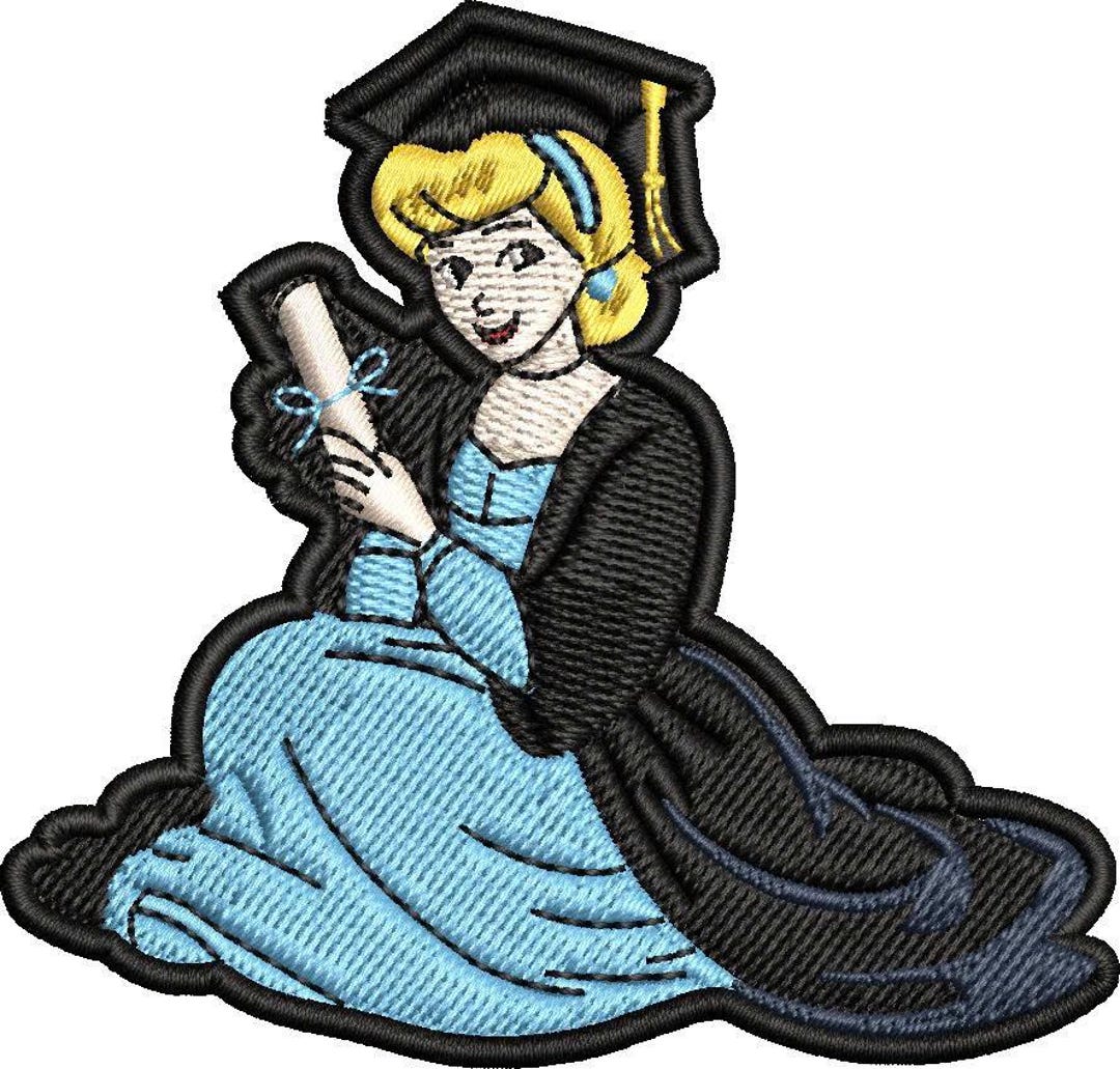 Graduation Princess Embroidery Design Digital File|cute Cinderella ...