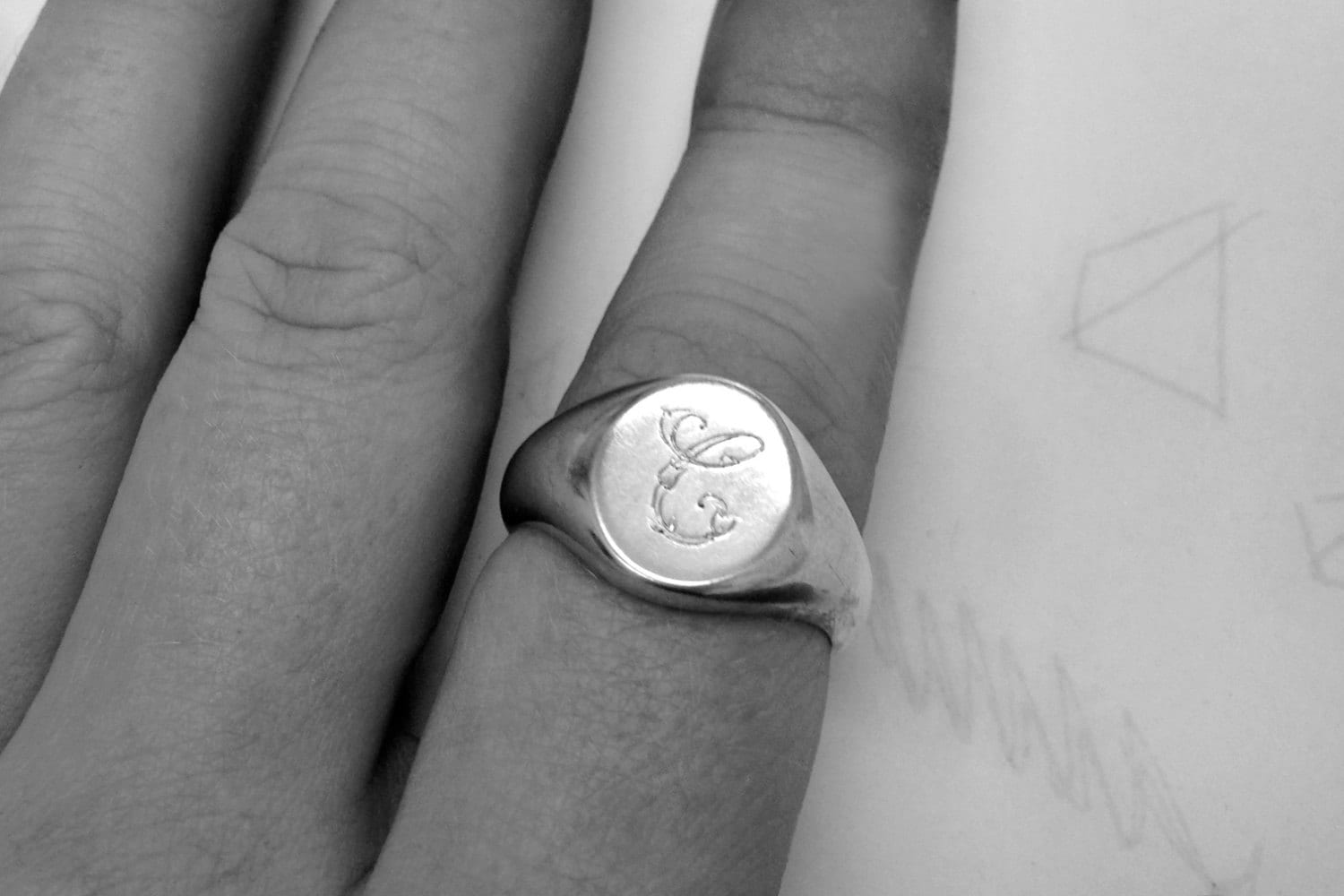 Oval Signet Ring, Florentine Script, Hand-made and Hand Engraved to ...