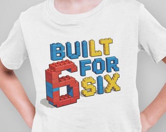 6th Birthday Boy Shirt, Building Block Birthday Shirt, Kids Birthday Tshirt, Birthday Party Shirt, Birthday Sweatshirt