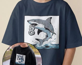 8th Birthday Tshirt, Shark Birthday Shirt, 8th Birthday Shirt Boys, Birthday Kid Shirt, Kids Birthday Tee, Kids Birthday Tshirt