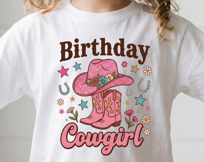 Cowgirl Birthday Shirt, Rodeo Birthday Shirt, Birthday Cowgirl Shirt, Western Birthday Shirt, 5th Birthday Girl Shirt, Cowgirl Boots Shirt