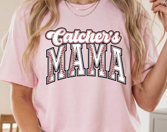 Catcher Mom Shirt, Baseball Mama Shirt, Baseball Mom T-Shirt, Mama Baseball Shirt, Baseball Mom Tee, Baseball Player Mom Shirt
