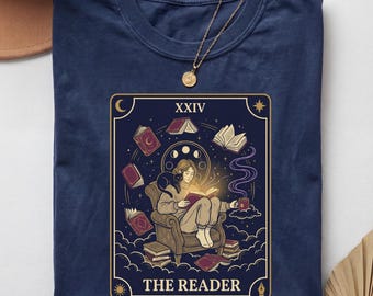 The Reader Tarot Card Shirt, Book Themed Shirt, Book Club Shirt, Book Nerd Shirt, Bookworm Shirt, Bookish T-Shirt, Reader Shirt
