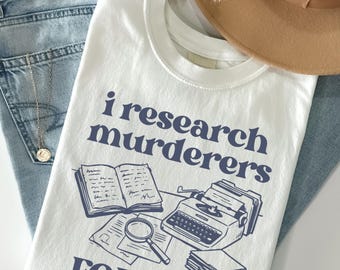 T-shirt True Crime, T-shirt Détective, T-shirt Passionné de Crime, Produits dérivés True Crime, T-shirt Booktok, T-shirt Rat de bibliothèque, T-shirt Dark Academia