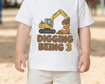 3rd Birthday Shirts, Construction Birthday Shirt, Excavator Shirt, Kids Birthday Tshirt, Birthday Party Shirt, Birthday Sweatshirt