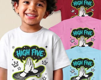 High Five Birthday Shirt, 5th Birthday Shirt Boy, Skateboard Shirt, Birthday Sweatshirt, Kids Birthday Shirt, Birthday Kid Shirt