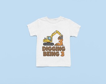 3rd Birthday Shirts, Construction Birthday Shirt, Excavator Shirt, Kids Birthday Tshirt, Birthday Party Shirt, Birthday Sweatshirt
