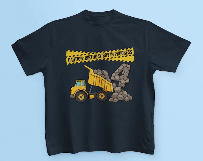 4th Birthday Shirt Boy, Construction Birthday Shirt, Dump Truck Birthday Shirt, Birthday Kid Shirt, Kids Birthday Tee, Kids Birthday Tshirt