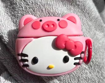 Kitty Schwein Airpod Hülle, Cartoon Kopfhörer Hülle, Airpod 1 2 3 4 Hülle | Airpods Pro 2