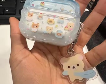 Bär Cartoon Airpod Hülle, Airpod Pro 3 Hülle, Charm Hülle für Airpod 1 2 3 4 Pro 2, Geburtstagsgeschenke