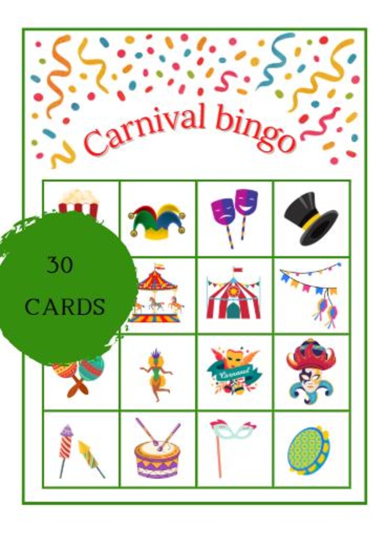 Carnival Bingo Game - Etsy