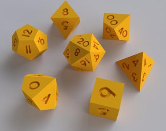 Dice Masters – Ready to Print - 7 Piece Set – Presupported STL Files for 3D Printing – Featuring Our Exclusive Classic Font