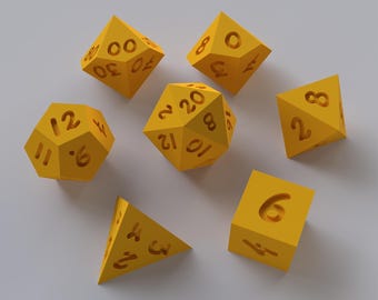 Dice Masters – Ready to Print - 7 Piece Set – Presupported STL Files for 3D Printing – Featuring Our Exclusive Old Script Font