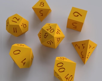 Dice Masters – Ready to Print - 7 Piece Set – Presupported STL Files for 3D Printing – Featuring Our Exclusive Unlinked Font