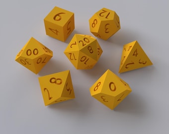 Dice Masters – Ready to Print - 7 Piece Set – Presupported STL Files for 3D Printing – Featuring Our Exclusive Thornes Font