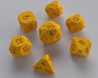 Dice Masters – Ready to Print - Truncated Corners - 7 Piece Set – Presupported STL Files for 3D Printing – With Our Exclusive Elegance Font
