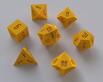 Dice Masters – Ready to Print - 7 Piece Set – Presupported STL Files for 3D Printing – Featuring Our Exclusive Eagle's Eye Font