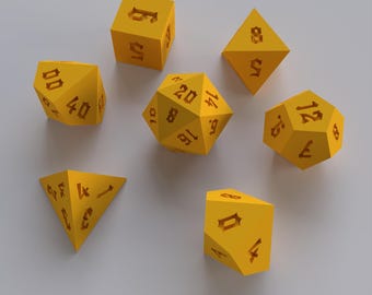 Dice Masters – Ready to Print - 7 Piece Set – Presupported STL Files for 3D Printing – Featuring Our Exclusive Gothic Font