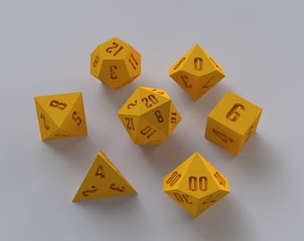 Dice Masters – Ready to Print - 7 Piece Set – Presupported STL Files for 3D Printing – Featuring Our Exclusive Clean Font