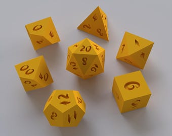 Dice Masters – Ready to Print - 7 Piece Set – Presupported STL Files for 3D Printing – Featuring Our Exclusive Waves Font