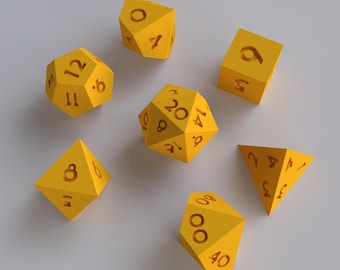 Dice Masters – Ready to Print - 7 Piece Set – Presupported STL Files for 3D Printing – Featuring Our Exclusive Charm Font
