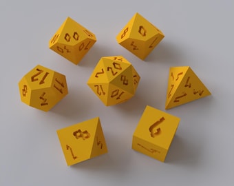 Dice Masters – Ready to Print - 7 Piece Set – Presupported STL Files for 3D Printing – Featuring Our Exclusive Apollo Font