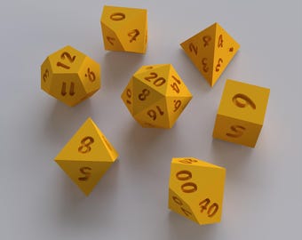 Dice Masters – Ready to Print - 7 Piece Set – Presupported STL Files for 3D Printing – Featuring Our Exclusive Soft Font
