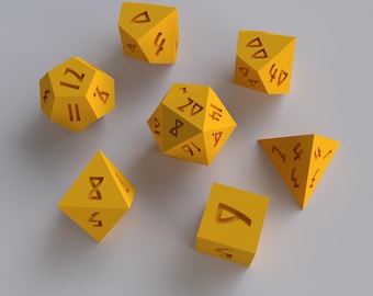 Dice Masters – Ready to Print - 7 Piece Set – Presupported STL Files for 3D Printing – Featuring Our Exclusive Norse Font
