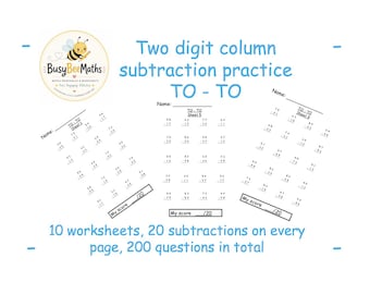 10 Printable Two Digit Column Subtraction Worksheets | PDF Download | Grade 2 (US) | Year 2 (UK)