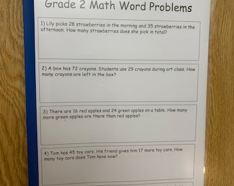 Grade 2 Math Worded Problems | PDF Download | 100 questions in total