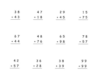 10 Printable Two Digit Column Addition Worksheets | PDF Download | Grade 1 (US) | Year 2 (UK)