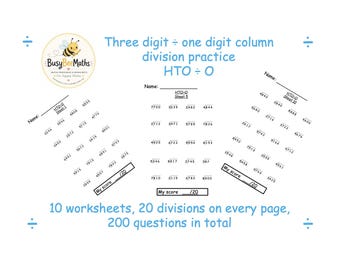 10 Printable Three Digit ÷ One Digit Division Worksheets | PDF Download