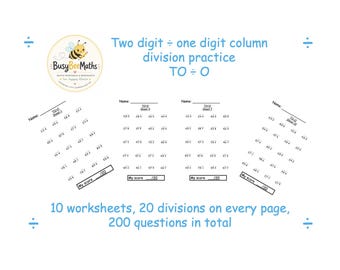 10 Printable Two Digit ÷ One Digit Division Worksheets | PDF Download