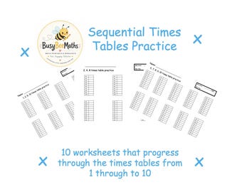 10 Printable Times Tables Practice Worksheets | 1-10 Sequential Progression
