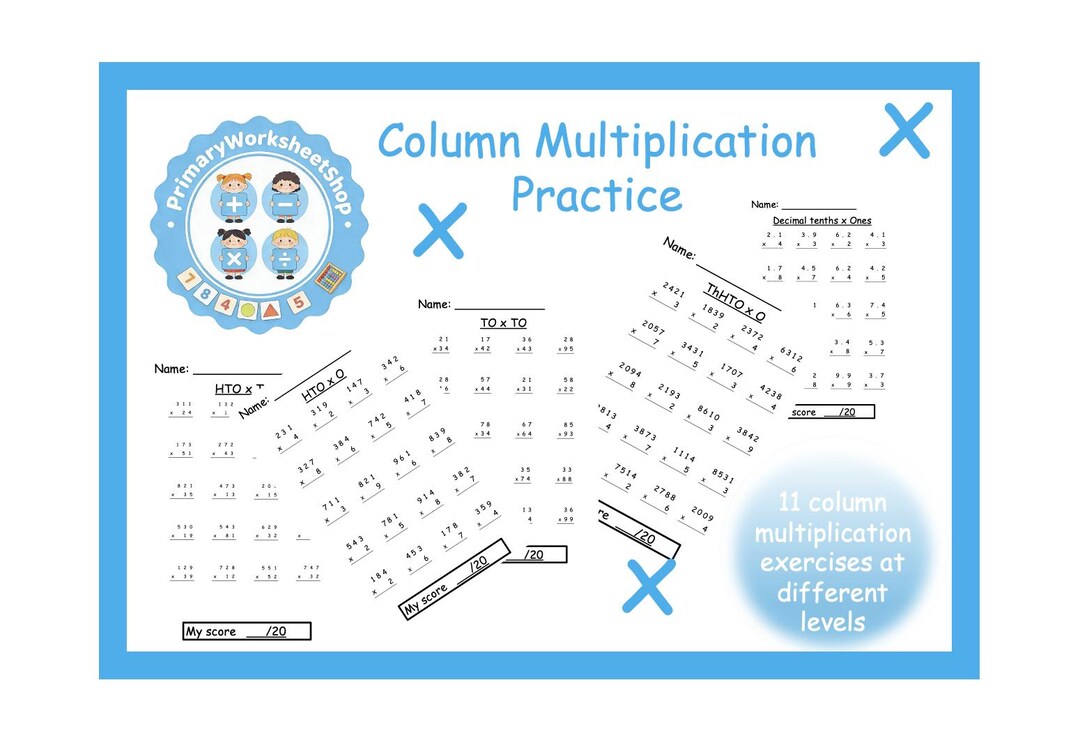 Column Multiplication Practice - Etsy