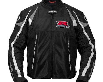 Suzuki GSXR Motorradjacke | Schwarze Mesh-Reitjacke | Gepanzerte Sport Bike Jacke