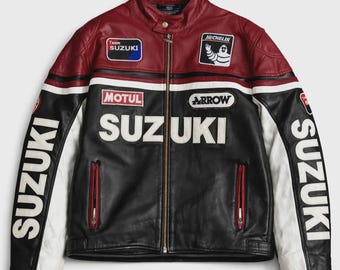 Swarovski Motorrad Lederjacke für Herren Echtleder Racing Biker Sportjacke