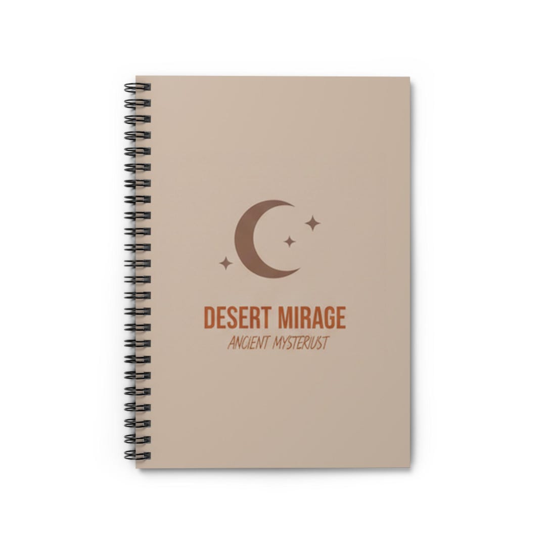 Desert Mirage Crescent Moon Notebook | Ruled Spiral Journal - Etsy